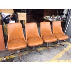 Set of 4 Amazing Retro Chromcraft Bucket Chairs