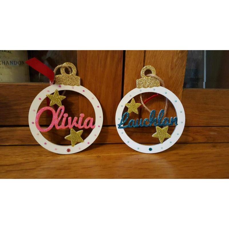 Personalised christmas baubles