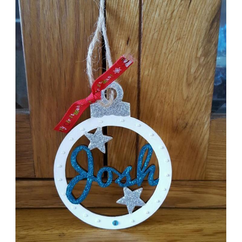Personalised christmas baubles