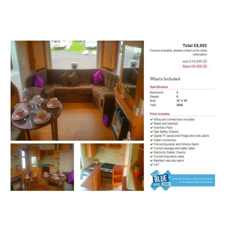 CHEAP STATIC CARAVAN FOR SALE, NOW AMBLE LINKS, NOT HAVEN, FINANCE AVAILABLE, FIRST TO SEE WILL BUY