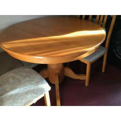 Dining table and chairs