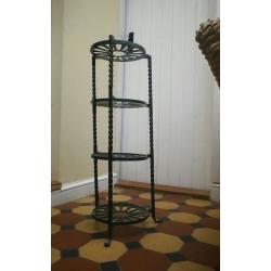 Green cast iron saucepan rack