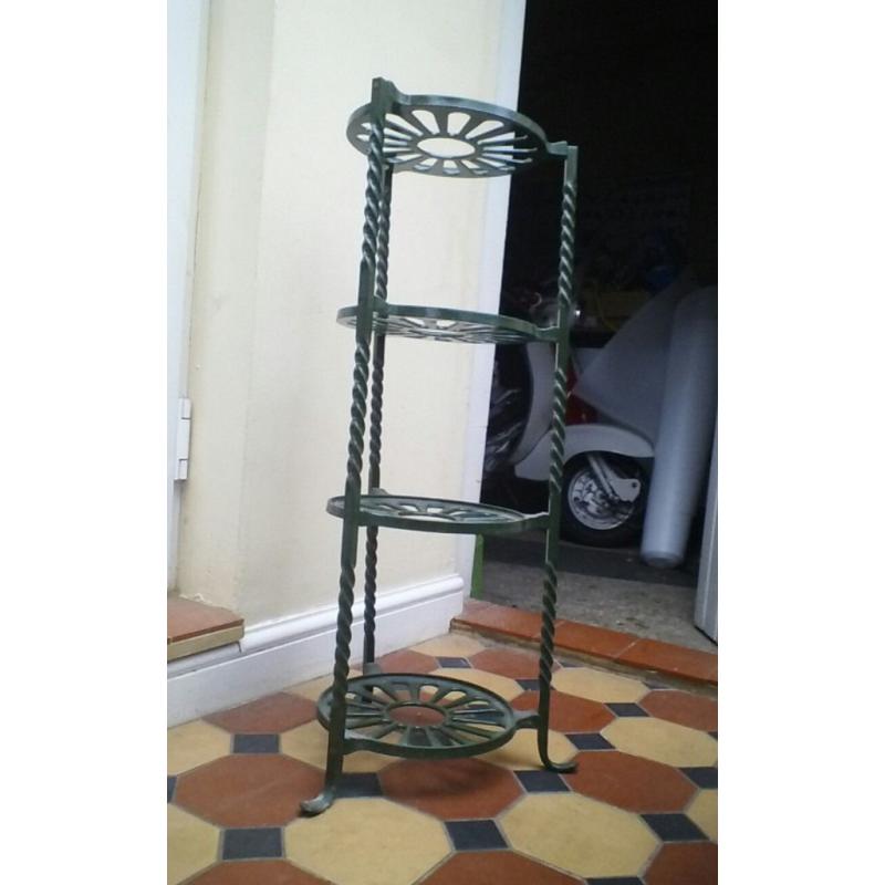Green cast iron saucepan rack