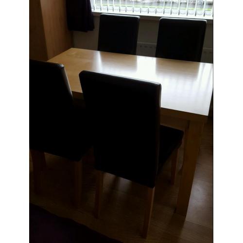 Dining table and chairs