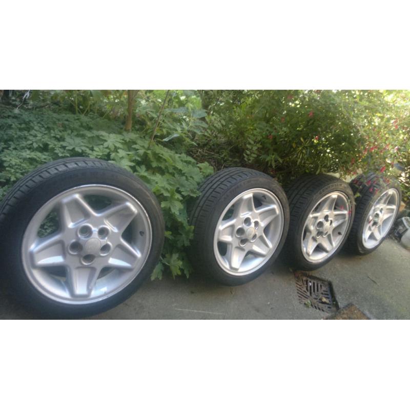 18" Land Rover Mondial Alloys x4 + Near New General Tyres 225/45 R18 + Adaptors 5x112 to 5x120, 15mm