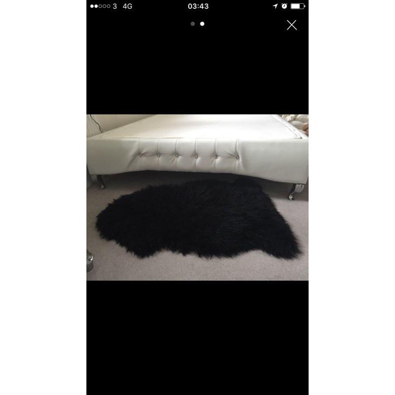 White bed frame with matress