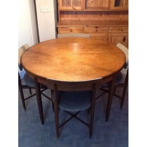 G Plan Round(extending) Teak Dining Room table with 6 chairs