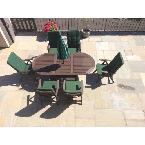 HARDWOOD TABLE AND CHAIRS