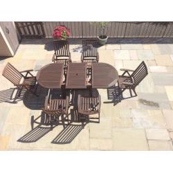 HARDWOOD TABLE AND CHAIRS