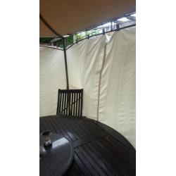 Table chairs and gazebo