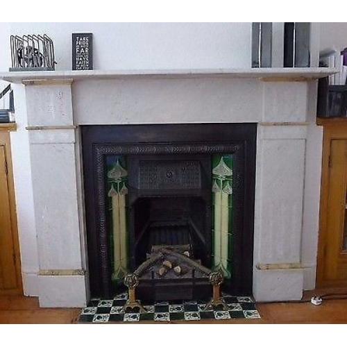 Antique Late Victorian Marble Fireplace Surround.