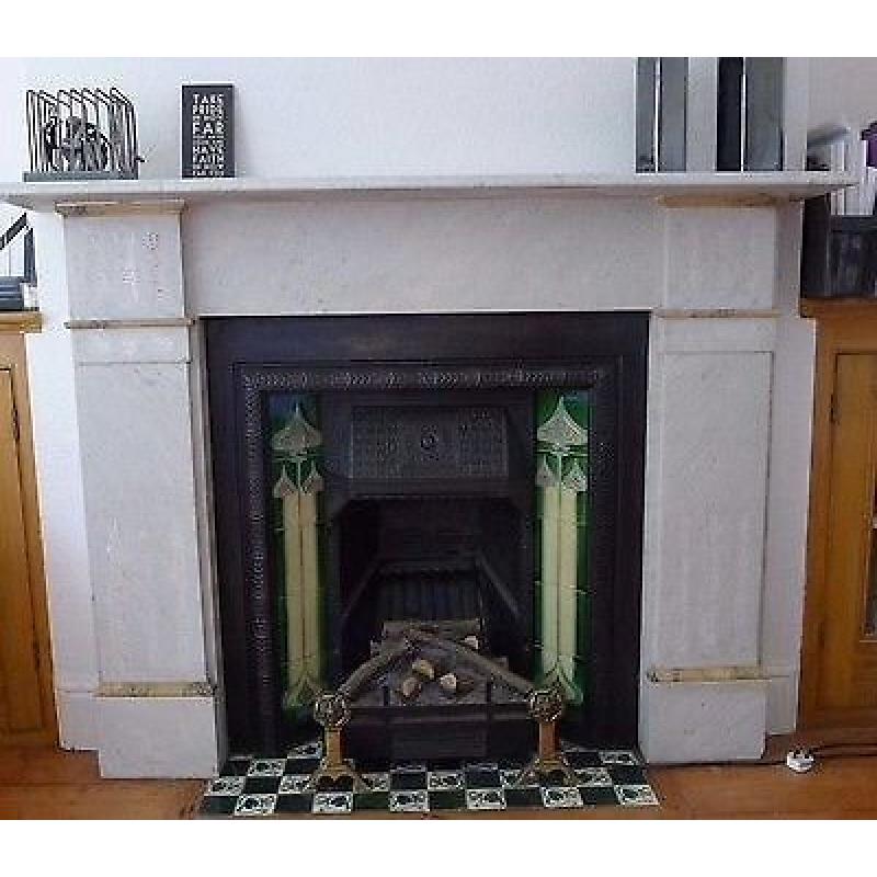 Antique Late Victorian Marble Fireplace Surround.