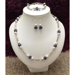 Handmade purple 3 piece jewellery set
