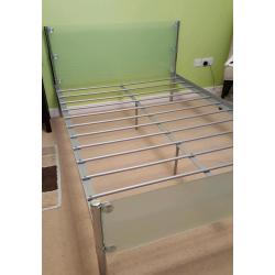 Funky Glass-metal Double Bed Frame