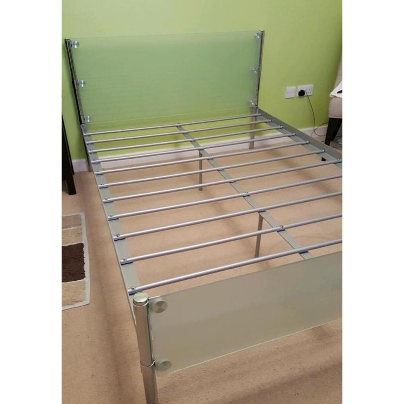 Funky Glass-metal Double Bed Frame