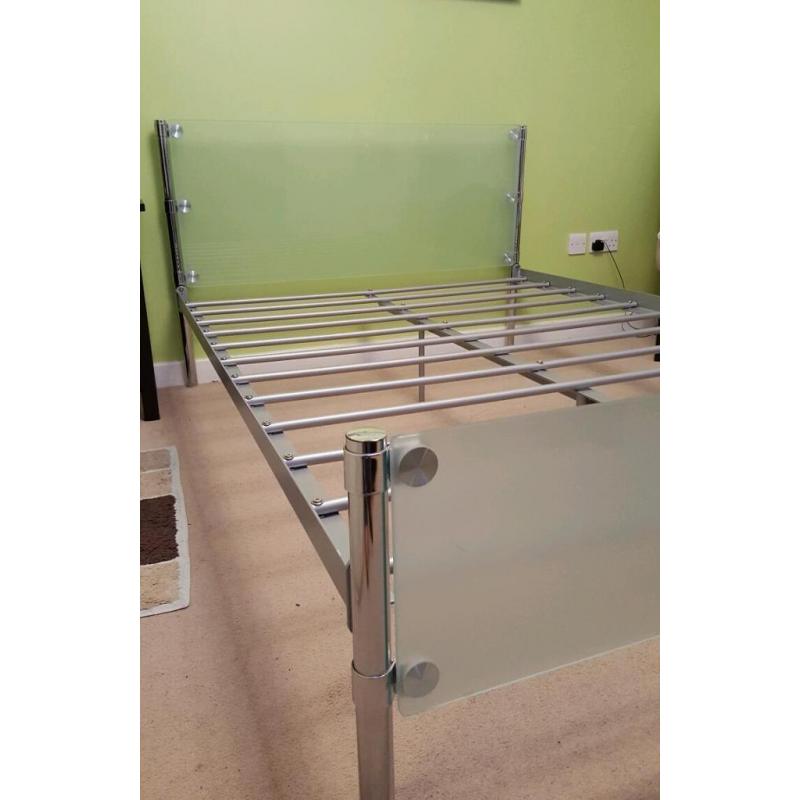 Funky Glass-metal Double Bed Frame