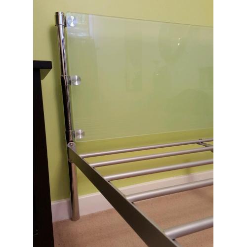 Funky Glass-metal Double Bed Frame