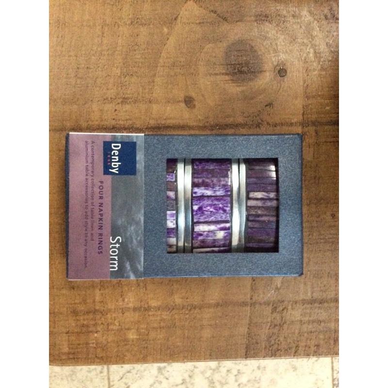 Denby 'Storm' boxed napkin rings