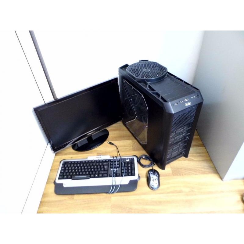 Complete Gaming Computer PC Setup - monitor, mouse, keyboard (Intel i7, 6GB RAM, 2TB Hard Drive)