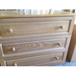 3 x limed oak chest of drawers
