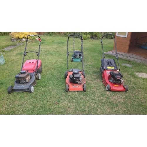 Selection of petrol lawnmowers for sale