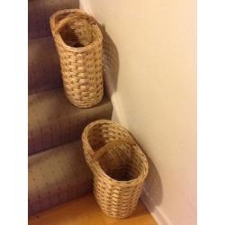 Wicker stair baskets - storage