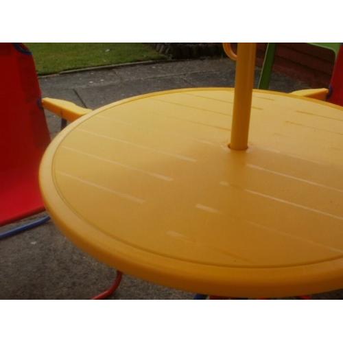 Childs Garden Parasol with Table and 2 Chairs..Ex Condition £8