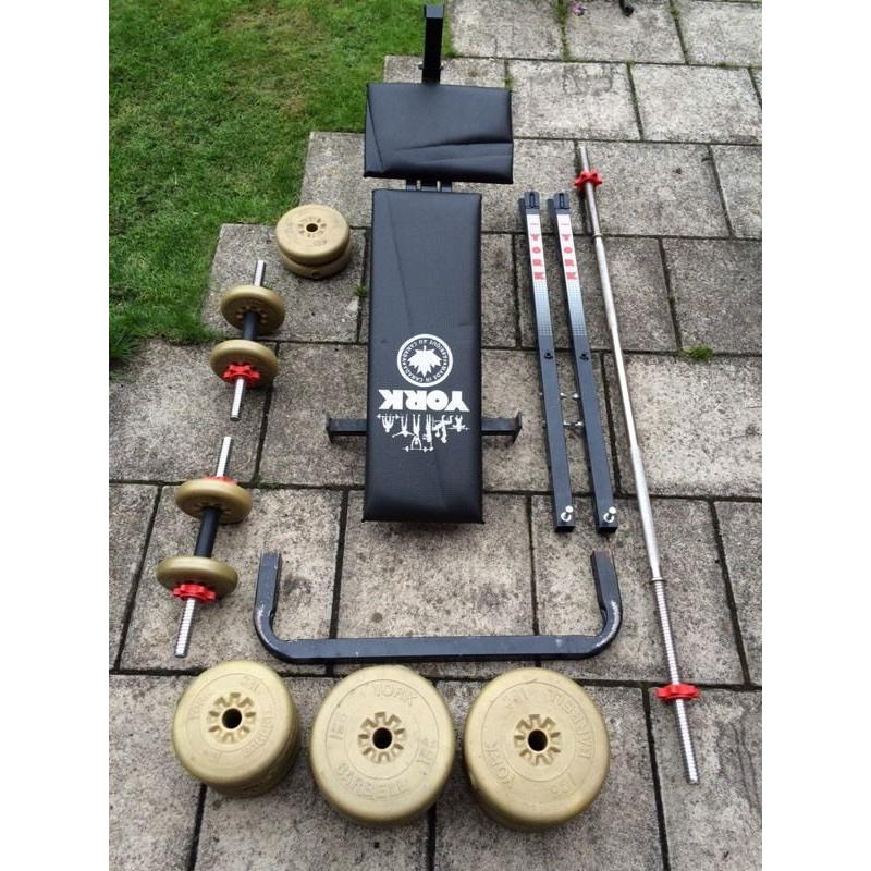Weights bench and weights