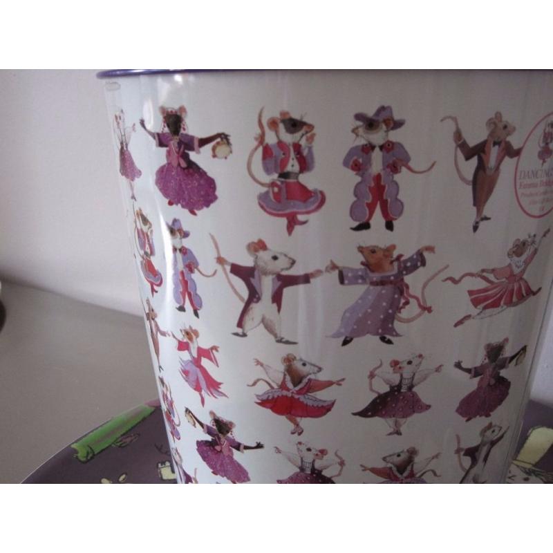 EMMA BRIDGEWATER DANCING MICE TIN WASTE PAPER BUCKET PIN