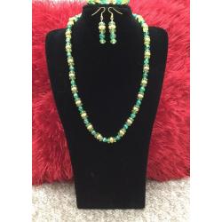 Handmade green 3 piece jewellery set