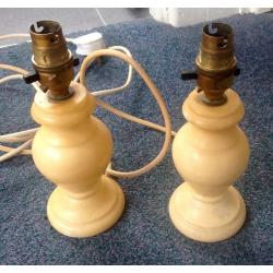 MID CENTURY VINTAGE PAIR OF TABLE LAMP BASES (rewired 2009) approx 22cm high