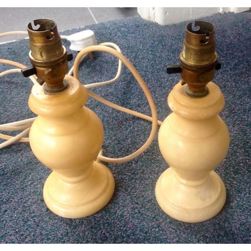 MID CENTURY VINTAGE PAIR OF TABLE LAMP BASES (rewired 2009) approx 22cm high
