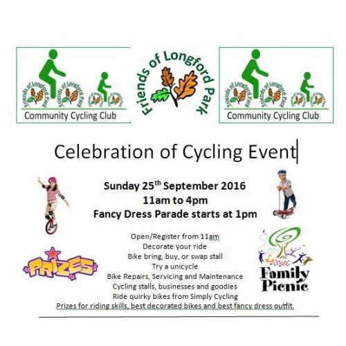 Community Cycling Event - 25th Sept - Longford Park Stretford 11am - 4pm