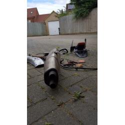 2005 Fireblade exhaust with parts and sissy bars