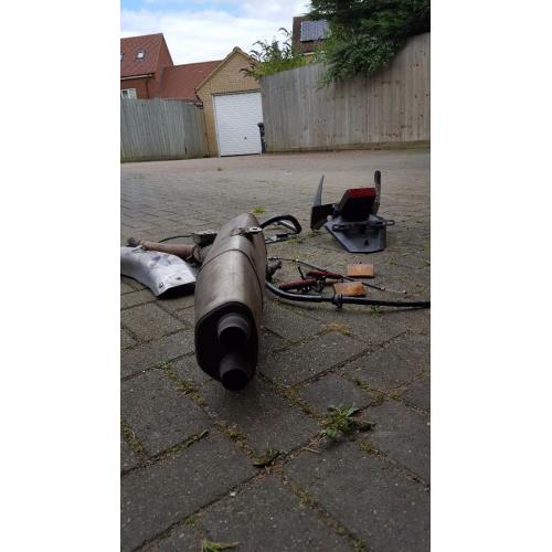 2005 Fireblade exhaust with parts and sissy bars