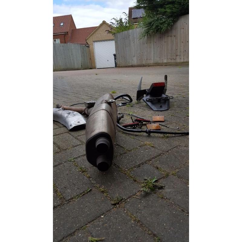 2005 Fireblade exhaust with parts and sissy bars