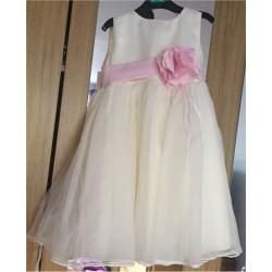 Girls ivory & pink Bridesmaid dress 3-4 years