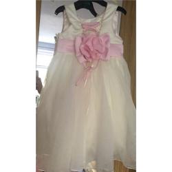 Girls ivory & pink Bridesmaid dress 3-4 years