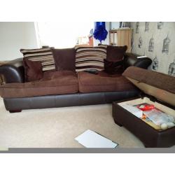 Free 3 seater sofa (leather and fabric)
