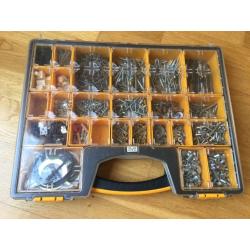 Fabulous Storage Organiser 25 removable pods +100's of fixings screws bolts drills screw bits etc..