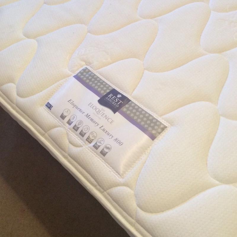 King size bed with two drawers divan & rest assured luxury memory foam matress