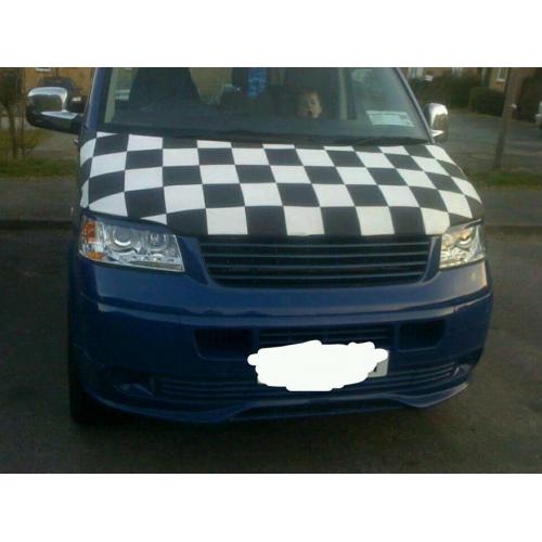 VW T5 bonnet bra black & white (pre facelift)