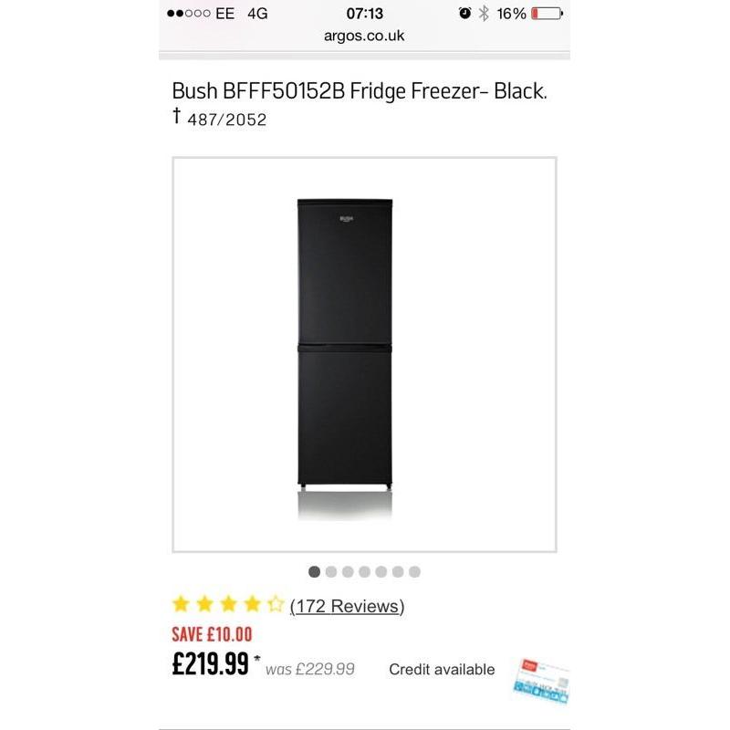 Black bush fridge freezer