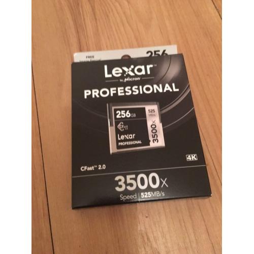 Lexar 256gb CFast 2 Card 3500x Brand New