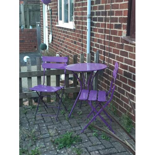 Bistro purple dining set