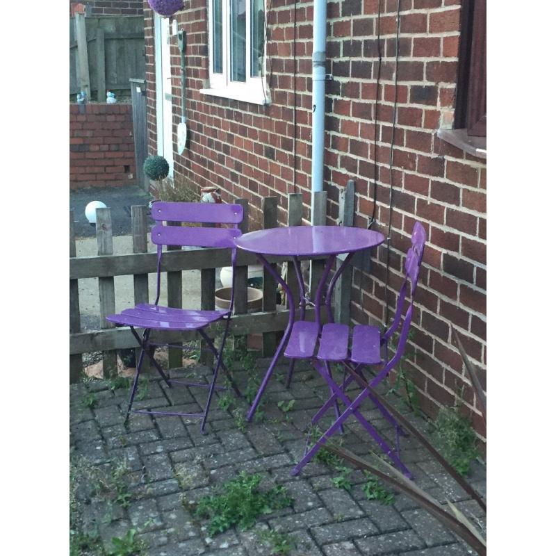 Bistro purple dining set