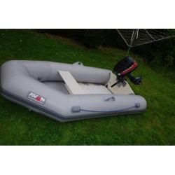 Avon inflatable boat and 4HP Mariner outboard engine, Fishing, sailing, tender