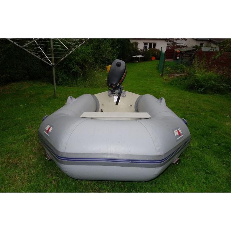 Avon inflatable boat and 4HP Mariner outboard engine, Fishing, sailing, tender