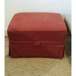 Red storage foot stool