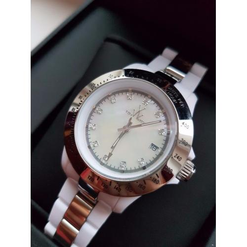 Ladies white ceramic watch by TOY